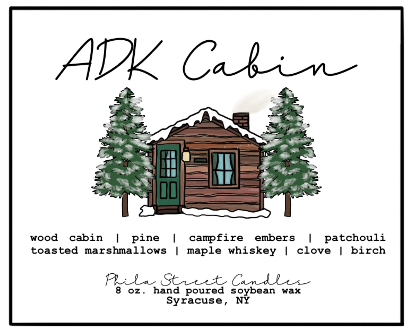 ADK Cabin (8oz clear glass)